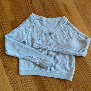 Size 6 Lululemon Be Present Pullover/White-Barely Pink-Aquamarine- Silver Spoon